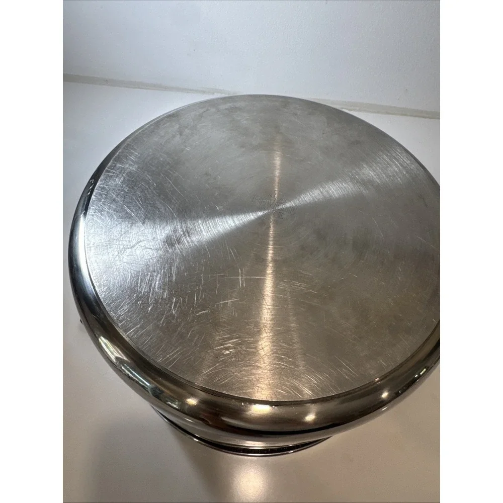 Revere Ware 1801 Vintage 8 Quart Tri-Ply Stock Pot & Lid 88-A Stainless USA made